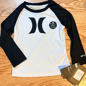 NWT Hurley Nike Dri-Fit UPF 50+  Kids Black and White Long Sleeve Shirt SZ 2T